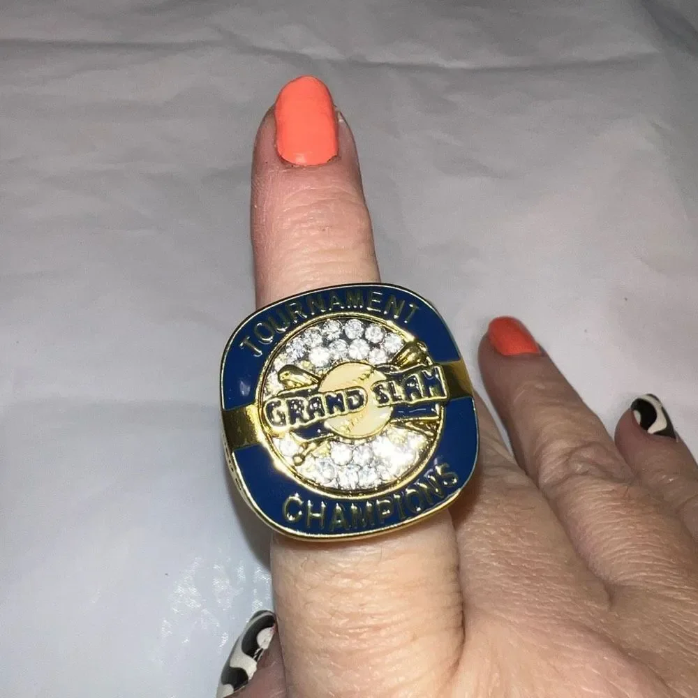 Gold Tone Fun Faux Grand Slam Tournament Win Ring